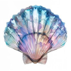 Aufkleber - Studio shot of a beautiful glass seashell with iridescent colors, creating a mesmerizing visual