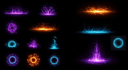 abstract glowing elements shapes