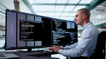 Fototapete - Web Developer Coding On Computer