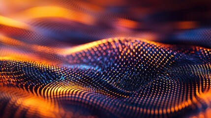 Poster - Abstract Digital Landscape Waves of Data and Light