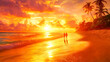 © Md Alamgir Artworks - Romantic Sunset Stroll Along the Beach A Serene Walk with Scenic Views and Golden Hour Magi
