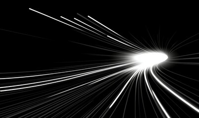 Canvas Print - Energy Light Lines Flow, Concept of leading in business, Hi tech products, warp speed