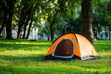 camping tent in the city park