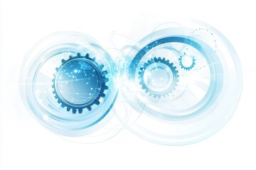 Leinwandbilder - Modern Vector Illustration of Interconnected Gears with a Futuristic Design Representing Technology and Innovation in a Digital Art Style