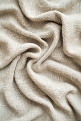 Poster - gentle folds of soft linen fabric in muted beige tones create a calming and cozy aesthetic. ample ne