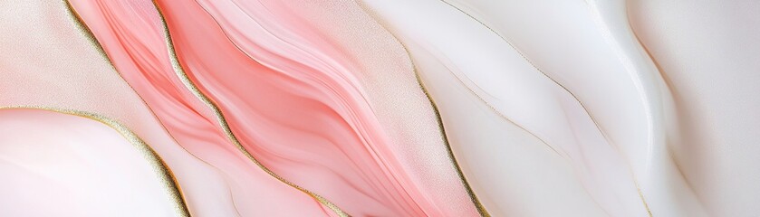 Poster - Featuring minimalist abstract structural layers in soft blush pink and white, this artistic design highlights subtle gold accents, perfect for stylish text presentations