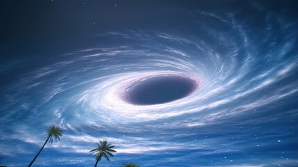 Wall Mural - Cosmic Whirlpool: A Black Hole's Enthralling Embrace