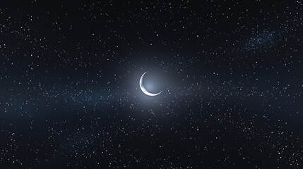 Wall Mural - Crescent Moon in Starry Night Sky