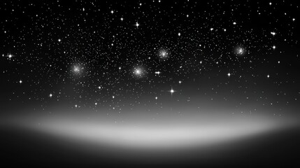 Wall Mural - Celestial Night: A Starry Canvas Above a Serene Horizon