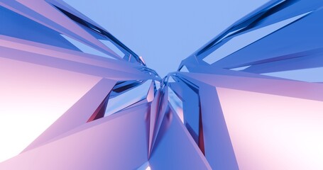 Aufkleber - Futuristic abstract background crystal pattern in design 3d render