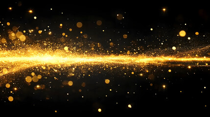 Wall Mural - radiant gold light beams shining over a black backdrop
