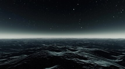 Wall Mural - Celestial Seascape: A Nighttime Ocean Under a Starry Sky