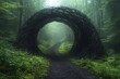 © AgungRikhi - Mysterious Dark Arc Path Through a Foggy Forest
