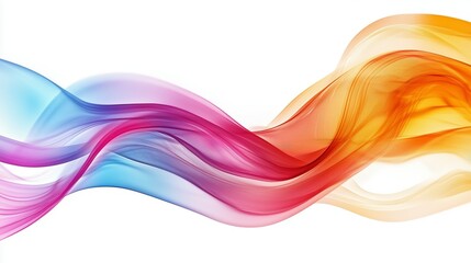 Aufkleber - A colorful wave with a white background. The colors are bright and vibrant, creating a sense of energy and movement. The wave appears to be flowing and dynamic, suggesting a feeling of freedom