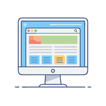 computer screen with web browser icon