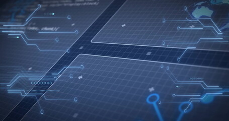 Leinwandbilder - image of digital data processing over computer circuit board