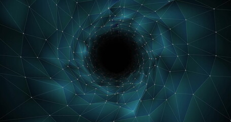 Poster - Image of network of connections on black background
