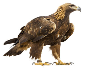 golden eagle standing isolated on transparent background