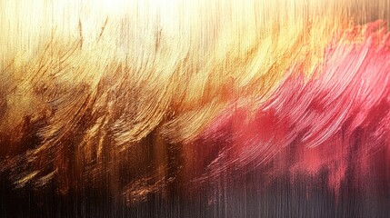 Poster - Modern Abstract Art Texture with Brushed Gold and Warm Shades of Red and Brown in a Contemporary Style for Elegant Decor