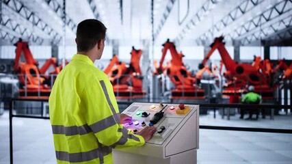Poster - Automotive Car Production Control Panel