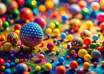 Aufkleber - Vibrant 3D Pop Art Dots: Playful Colorful Overlapping Circles Tilt-Shift Photography
