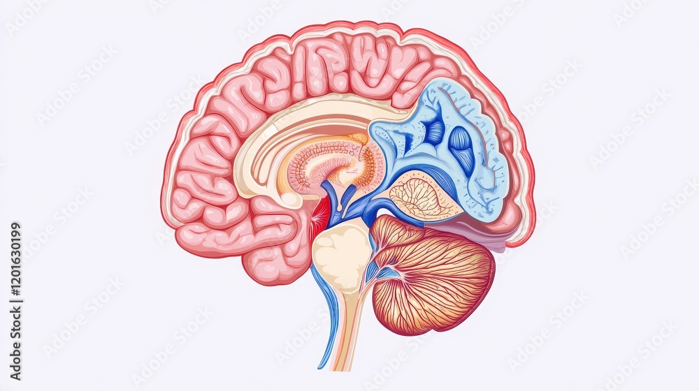 Infographic of the Amygdala and Brain Anatomy Stock Illustration ...