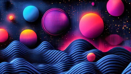 Poster - Abstract surreal sci-fi cityscape featuring glowing blue and teal triangular structures. A captivating futuristic visual