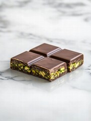 Aufkleber - Delicious chocolate bars filled with creamy pistachio paste perfect for any sweet craving. Generative AI