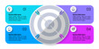 © kuliperko - Infographic template. Dartboard with 4 steps and icons