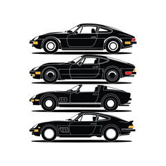 Cute Car Silhouette vector illustration