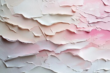 Poster - Soft pastel pinks, whites, and creams blend in layered acrylic textures, offering a bold contemporary backdrop with ample space for text or visuals, enhancing modern design projects