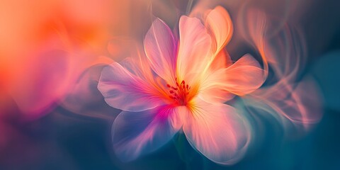 Aufkleber - Defocused abstract background featuring a flower, creating a dreamy visual effect. This flower s vibrant colors merge beautifully in this abstract background, perfect for creative projects.