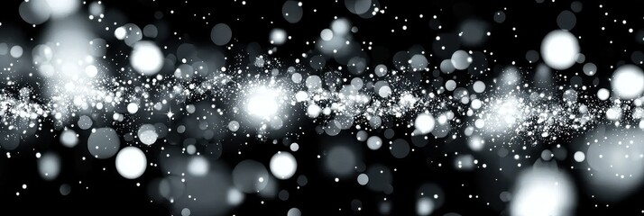 Wall Mural - This abstract festive background features defocused white bokeh elements.