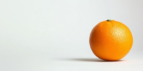 Poster - Fresh orange fruit isolated against a clean white background, highlighting the vibrant color and texture of the orange fruit for a striking visual appeal. Perfect for food and health related projects.