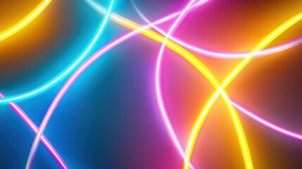 Poster - Abstract Neon Lights Forming Intricate Patterns in Vibrant Colors and Shades