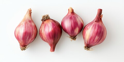 Poster - Shallot on a white background, showcasing the vibrant texture and color of the shallot, perfect for culinary themes or recipes highlighting shallots as a key ingredient.