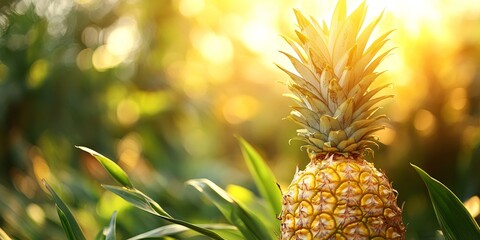 Poster - Fresh pineapple fruit, perfect for enjoying in warm weather, offers a delicious and refreshing taste. This fresh pineapple fruit is ideal for satisfying your cravings in the heat.
