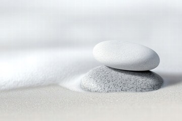 Poster - Close up of smooth beach pebbles with gentle waves washing over them at a serene coastal location. Generative AI