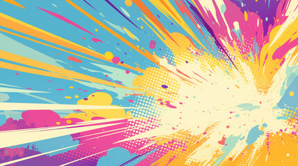 Bright abstract background in pop art comic style.
