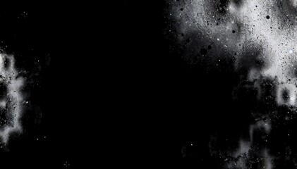 Poster - Abstract grayscale texture with scattered particles on black background cosmic nebula like effect
