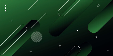 Wall Mural - abstract green geometric background, gradient circle background