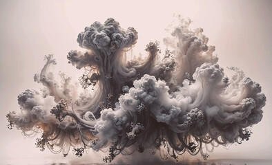 Poster - A large cloud of smoke is depicted in the image, with a sense of chaos and confusion. The smoke is swirling and twisting, creating a sense of movement and energy. Scene is one of disarray and
