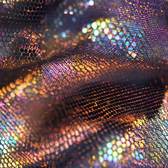 Poster - Iridescent Mesh Texture with Metallic and Vibrant Colors