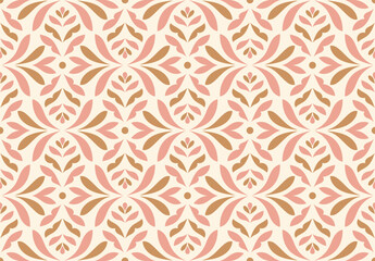 Wall Mural - abstract retro floral seamless pattern. vector vintage flower art deco texture. geometric minimalist