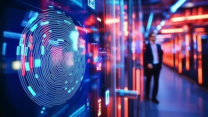 Poster - a snapshot of biometric scanning equipment such as a fingerprint reader showcasing stateoftheart tec