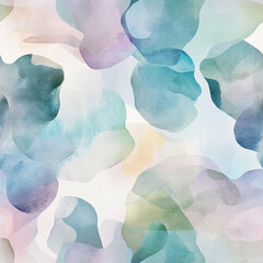Poster - Watercolor Abstract Texture with Soft Overlapping Shapes in Pastel Colors