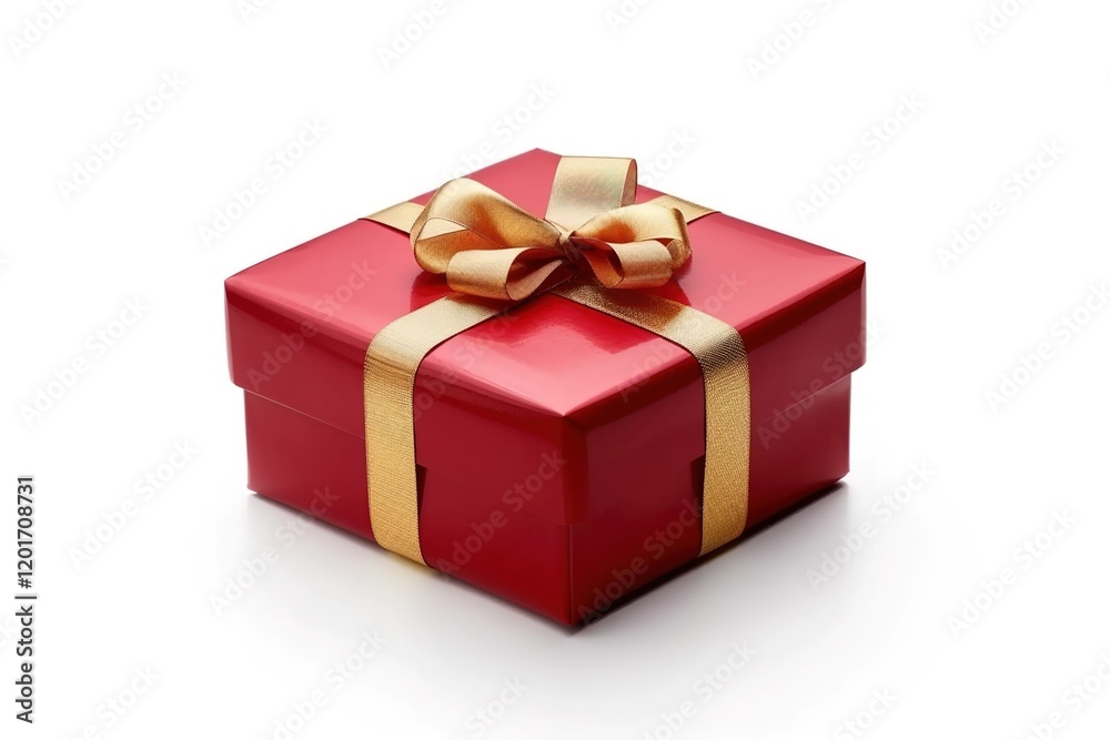 Gift box on white background. Perfect gift package for Birthday, Christmas, Valentine's Day, Wedding, Holiday, New Year, Party. To guests, family, friends, valentine.