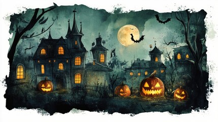 Wall Mural - scary halloween background