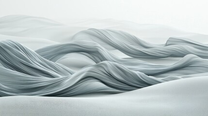 Wall Mural - Abstract Gray and White Flowing Textures: A Serene Minimalist Landscape