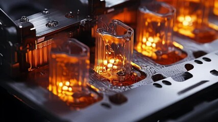 Aufkleber - a detailed shot of a 3d printer in operation producing intricate parts layer by layer showcasing the
